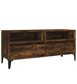 Meuble TV chêne fumé 100x34,5x44,5 cm bois d'ingénierie