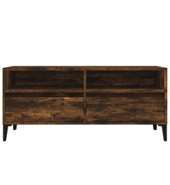 Meuble TV chêne fumé 100x34,5x44,5 cm bois d'ingénierie