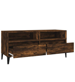 Meuble TV chêne fumé 100x34,5x44,5 cm bois d'ingénierie