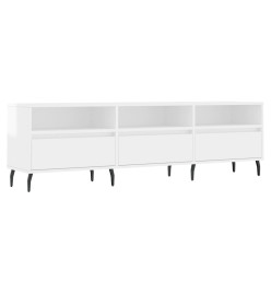 Meuble TV blanc brillant 150x30x44,5 cm bois d'ingénierie