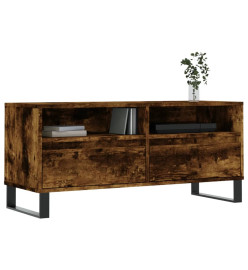 Meuble TV chêne fumé 100x34,5x44,5 cm bois d'ingénierie