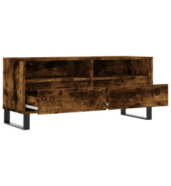 Meuble TV chêne fumé 100x34,5x44,5 cm bois d'ingénierie