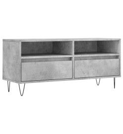 Meuble TV gris béton 100x34,5x44,5 cm bois d'ingénierie