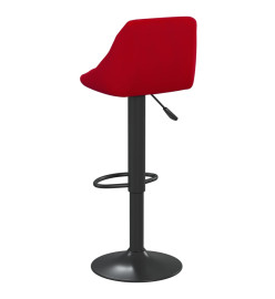 Tabourets de bar lot de 2 rouge bordeaux velours