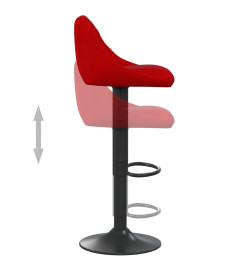 Tabourets de bar lot de 2 rouge bordeaux velours