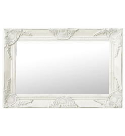 Miroir mural style baroque 60x40 cm Blanc