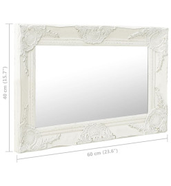 Miroir mural style baroque 60x40 cm Blanc