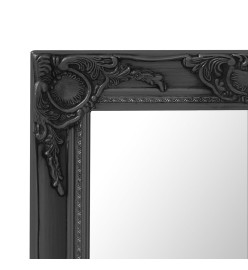 Miroir mural style baroque 60x60 cm noir