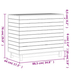 Panier à linge 88,5x44x76 cm bois massif de pin