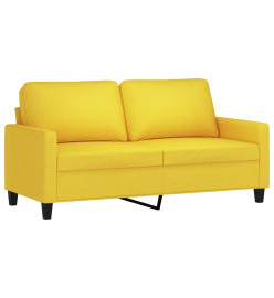 Canapé à 2 places Jaune clair 140 cm Tissu