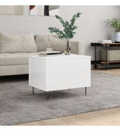 Table basse Blanc brillant 60x44,5x45 cm Bois d'ingénierie