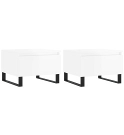 Tables basses 2 pcs blanc brillant 50x46x35cm bois d'ingénierie