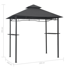 Belvédère de barbecue 240x150x255 cm Anthracite Acier