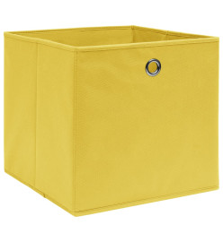 Boîtes de rangement 10 pcs Tissu intissé 28x28x28 cm Jaune