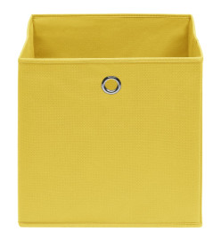 Boîtes de rangement 10 pcs Tissu intissé 28x28x28 cm Jaune