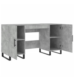 Bureau gris béton 140x50x75 cm bois d'ingénierie