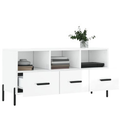 Meuble TV Blanc brillant 102x36x50 cm Bois d'ingénierie