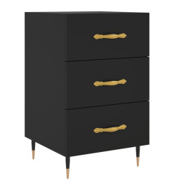 Table de chevet noir 40x40x66 cm bois d'ingénierie