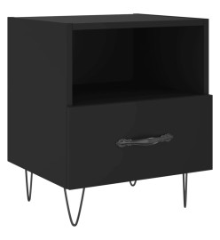 Table de chevet noir 40x35x47,5 cm bois d’ingénierie
