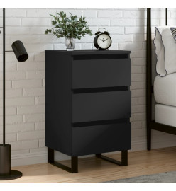 Table de chevet noir 40x35x69 cm bois d’ingénierie