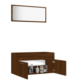 Ensemble de meubles de salle de bain 2 pcs Chêne marron