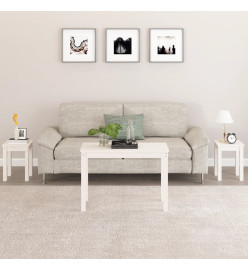 Tables gigognes 3 pcs Blanc Bois de pin massif