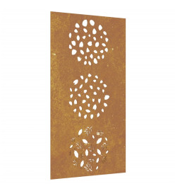 Décoration murale jardin 105x55 cm acier corten design feuille