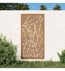 Décoration murale jardin 105x55 cm acier corten design feuille