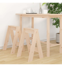 Tabourets lot de 2 40x40x60 cm bois massif de pin