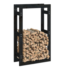 Support pour bois de chauffage Noir 60x25x100 cm Bois de pin