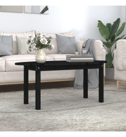 Table basse Noir 110x55x45 cm Bois massif de pin