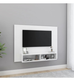 Meuble TV mural Blanc 120x23,5x90 cm Aggloméré