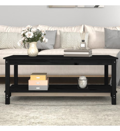 Table basse Noir 110x55x45 cm Bois massif de pin