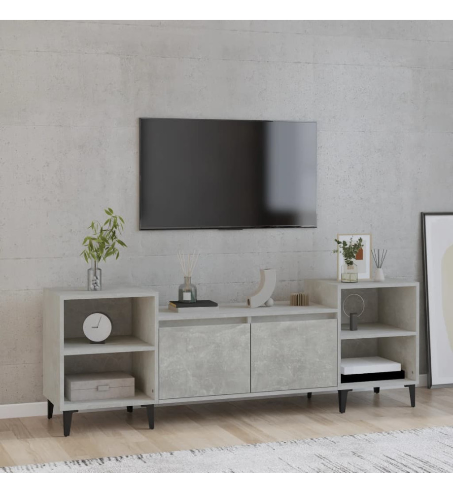 Meuble TV Gris béton 160x35x55 cm Bois d'ingénierie