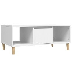 Table basse Blanc 90x50x36,5 cm Bois d'ingénierie