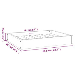 Lit pour chien Gris 61,5x49x9 cm Bois de pin solide