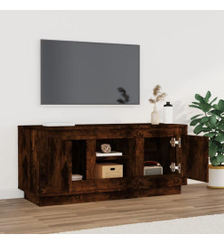 Meuble TV chêne fumé 102x35x45 cm bois d'ingénierie