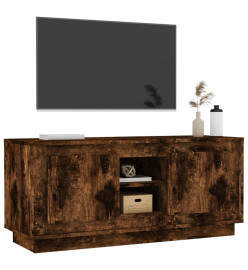 Meuble TV chêne fumé 102x35x45 cm bois d'ingénierie