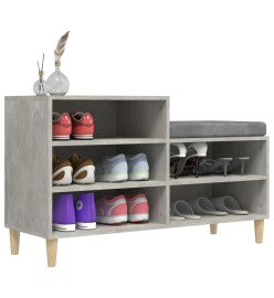 Armoire à chaussures Gris béton 102x36x60 cm Bois d'ingénierie