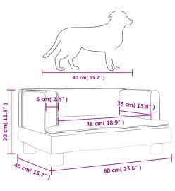 Lit pour chien marron 60x40x30 cm similicuir