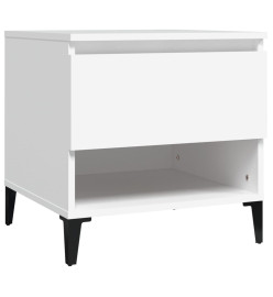 Table d'appoint Blanc 50x46x50 cm Bois d’ingénierie