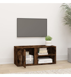 Meuble TV Chêne fumé 80x31,5x36 cm Bois d'ingénierie