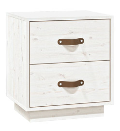 Table de chevet Blanc 40x34x45 cm Bois de pin massif