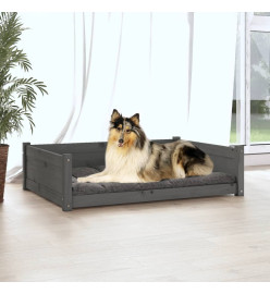 Lit pour chien Gris 95,5x65,5x28 cm Bois de pin solide