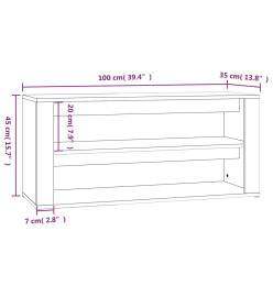 Étagère à chaussures Chêne fumé 100x35x45 cm Bois d'ingénierie