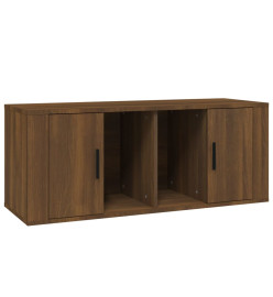 Meuble TV Chêne marron 100x35x40 cm Bois d'ingénierie