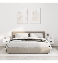 Tables de chevet murales 2 pcs blanc brillant 41,5x36x28 cm