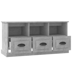 Meuble TV gris béton 100x35x50 cm bois d'ingénierie