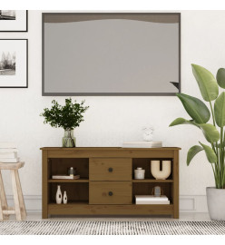 Meuble TV Marron miel 103x36,5x52 cm Bois de pin massif