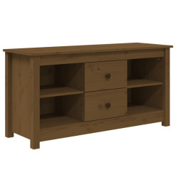 Meuble TV Marron miel 103x36,5x52 cm Bois de pin massif